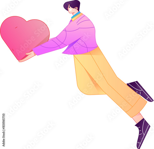 A relief illustration of a figure holding a caring hand, embodying the act of sharing affection.
