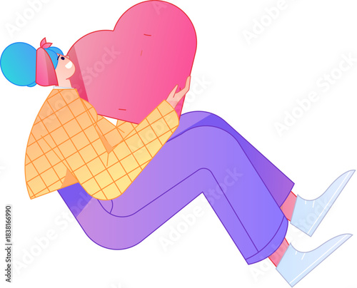 A relief illustration of a figure holding a caring hand, embodying the act of sharing affection.
