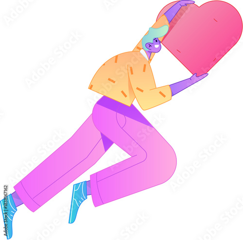 A relief illustration of a figure holding a caring hand, embodying the act of sharing affection.
