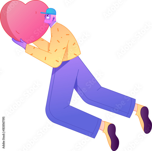 A relief illustration of a figure holding a caring hand, embodying the act of sharing affection.
