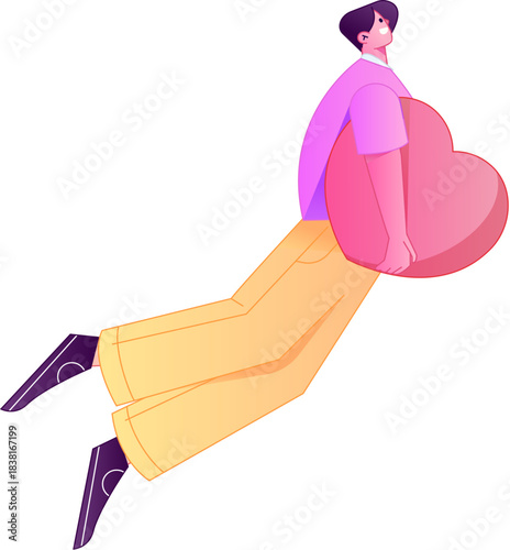 A relief illustration of a figure holding a caring hand, embodying the act of sharing affection.
