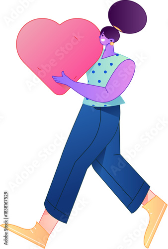 A relief illustration of a figure holding a caring hand, embodying the act of sharing affection.
