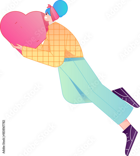 A relief illustration of a figure holding a caring hand, embodying the act of sharing affection.
