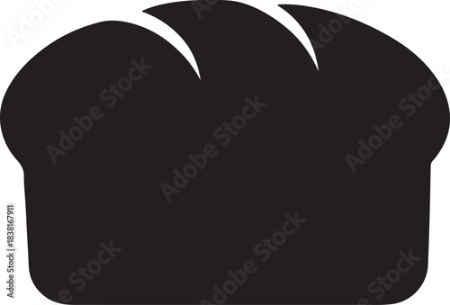 Minimalist graphic icon of a baked bread loaf for food projects