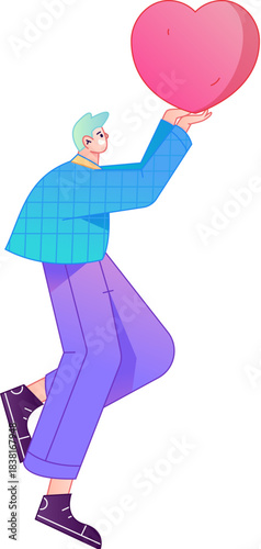 A relief illustration of a figure holding a caring hand, embodying the act of sharing affection.
