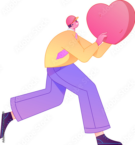 A relief illustration of a figure holding a caring hand, embodying the act of sharing affection.
