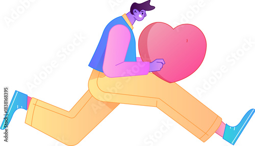 A relief illustration of a figure holding a caring hand, embodying the act of sharing affection.
