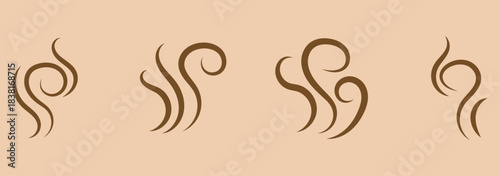 Smoke and steam icons collection. Doodle smoke icons set. Water steam symbols. Hand drawn hot vapors.  Vector illustration