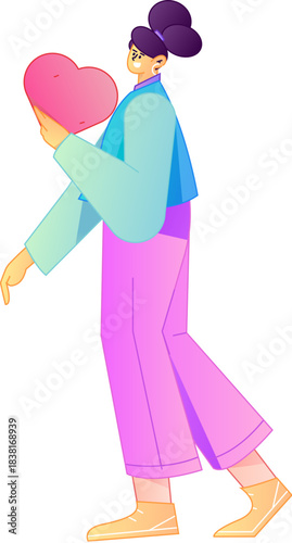 A relief illustration of a figure holding a caring hand, embodying the act of sharing affection.
