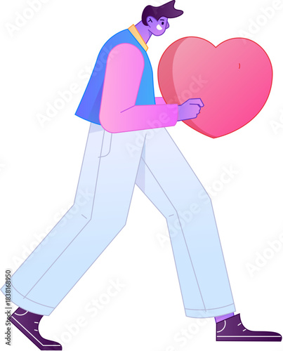 A relief illustration of a figure holding a caring hand, embodying the act of sharing affection.
