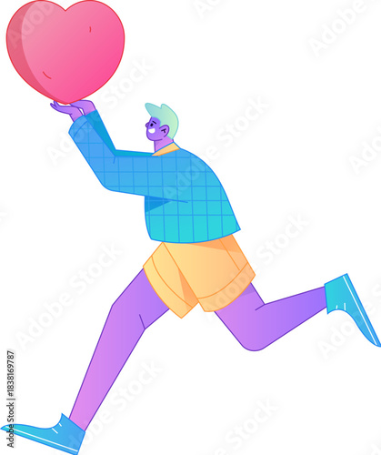 A relief illustration of a figure holding a caring hand, embodying the act of sharing affection.
