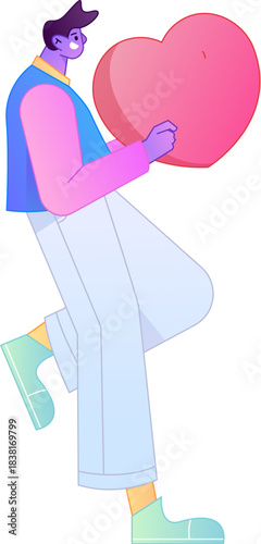 A relief illustration of a figure holding a caring hand, embodying the act of sharing affection.
