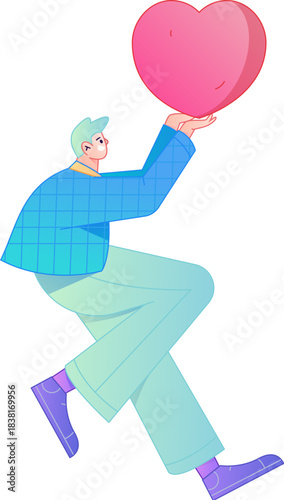 A relief illustration of a figure holding a caring hand, embodying the act of sharing affection.
