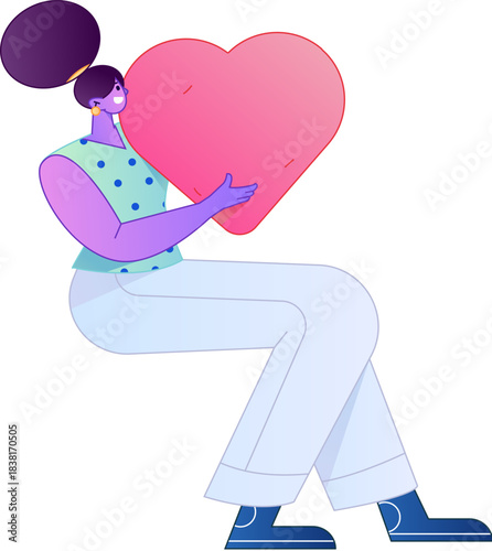 A relief illustration of a figure holding a caring hand, embodying the act of sharing affection.
