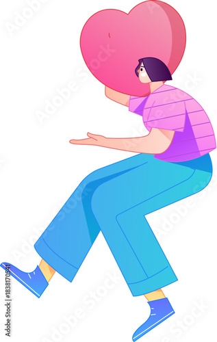 A relief illustration of a figure holding a caring hand, embodying the act of sharing affection.
