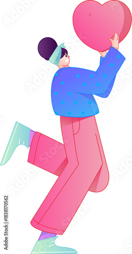 A relief illustration of a figure holding a caring hand, embodying the act of sharing affection.
