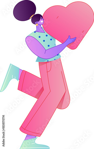 A relief illustration of a figure holding a caring hand, embodying the act of sharing affection.
