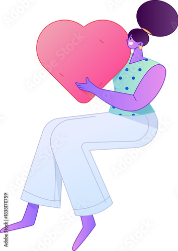 A relief illustration of a figure holding a caring hand, embodying the act of sharing affection.
