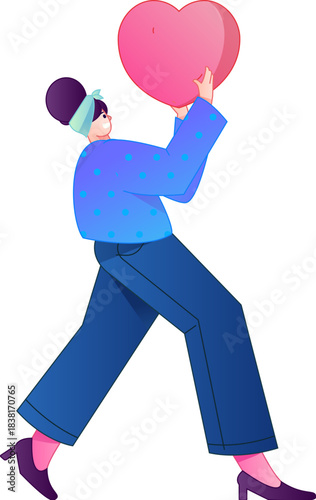 A relief illustration of a figure holding a caring hand, embodying the act of sharing affection.
