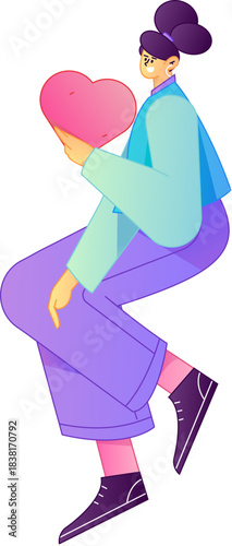 A relief illustration of a figure holding a caring hand, embodying the act of sharing affection.
