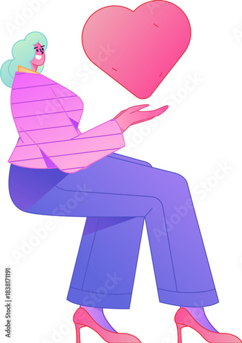 A relief illustration of a figure holding a caring hand, embodying the act of sharing affection.
