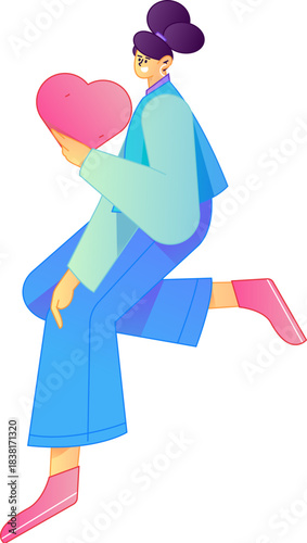 A relief illustration of a figure holding a caring hand, embodying the act of sharing affection.
