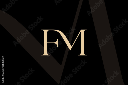 FM or MF letter logo icon design. Classic style luxury initials monogram.