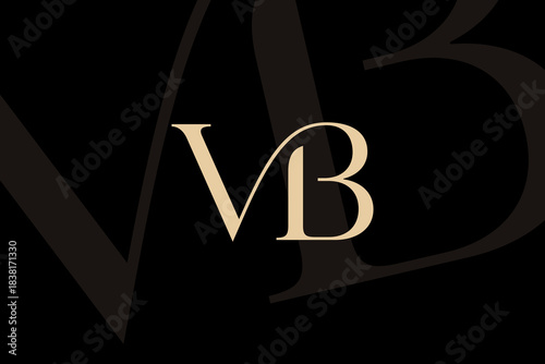 VB or BV letter logo icon design. Classic style luxury initials monogram.