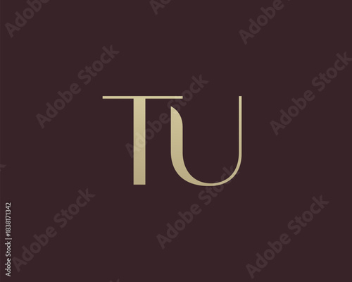 TU letter logo icon design. Classic style luxury initials monogram.
