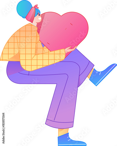 A relief illustration of a figure holding a caring hand, embodying the act of sharing affection.
