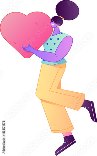 A relief illustration of a figure holding a caring hand, embodying the act of sharing affection.
