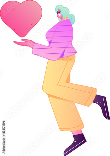 A relief illustration of a figure holding a caring hand, embodying the act of sharing affection.
