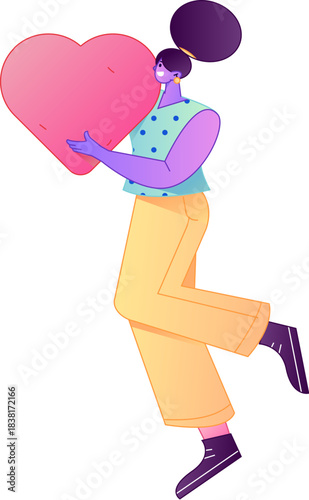 A relief illustration of a figure holding a caring hand, embodying the act of sharing affection.
