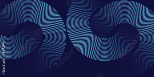 Abstract blue glowing geometric lines modern shiny blue circle lines pattern. Suit for cover,  banner, brochure