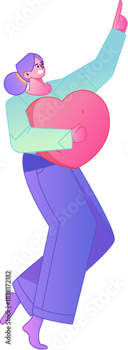 A relief illustration of a figure holding a caring hand, embodying the act of sharing affection.
