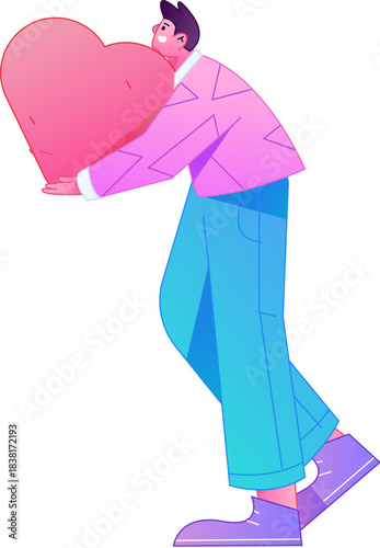 A relief illustration of a figure holding a caring hand, embodying the act of sharing affection.
