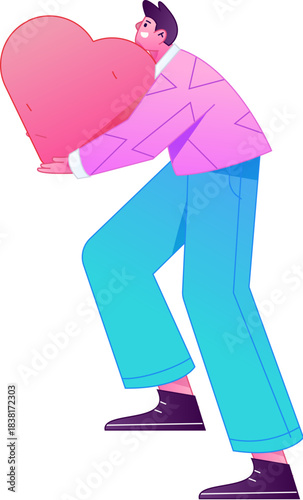 A relief illustration of a figure holding a caring hand, embodying the act of sharing affection.
