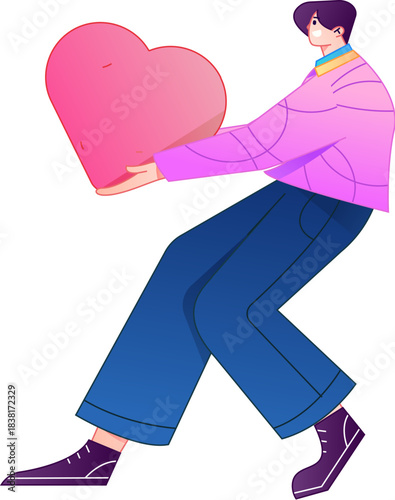 A relief illustration of a figure holding a caring hand, embodying the act of sharing affection.
