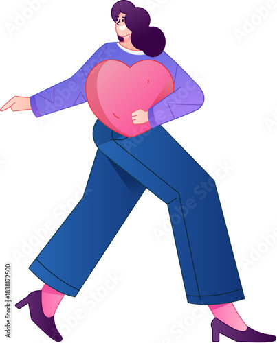 A relief illustration of a figure holding a caring hand, embodying the act of sharing affection.
