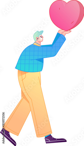 A relief illustration of a figure holding a caring hand, embodying the act of sharing affection.
