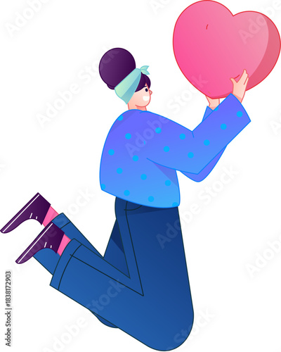 A relief illustration of a figure holding a caring hand, embodying the act of sharing affection.
