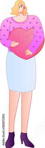 A relief illustration of a figure holding a caring hand, embodying the act of sharing affection.
