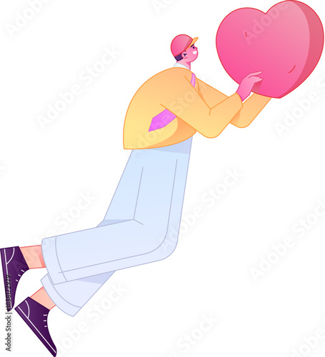 A relief illustration of a figure holding a caring hand, embodying the act of sharing affection.
