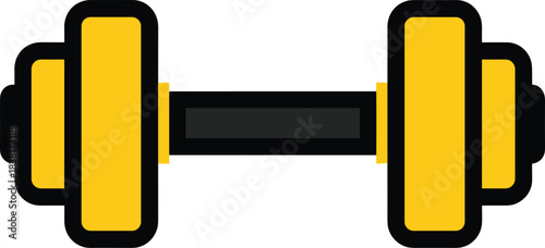 Bright yellow and black dumbbell for effective strength training and fitness workouts