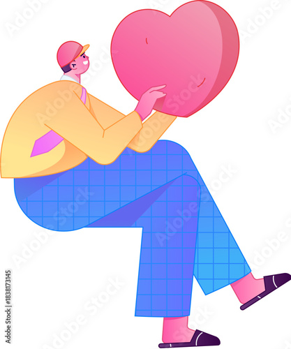 A relief illustration of a figure holding a caring hand, embodying the act of sharing affection.
