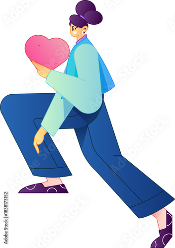 A relief illustration of a figure holding a caring hand, embodying the act of sharing affection.
