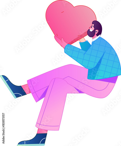 A relief illustration of a figure holding a caring hand, embodying the act of sharing affection.
