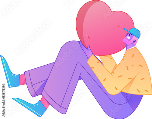 A relief illustration of a figure holding a caring hand, embodying the act of sharing affection.
