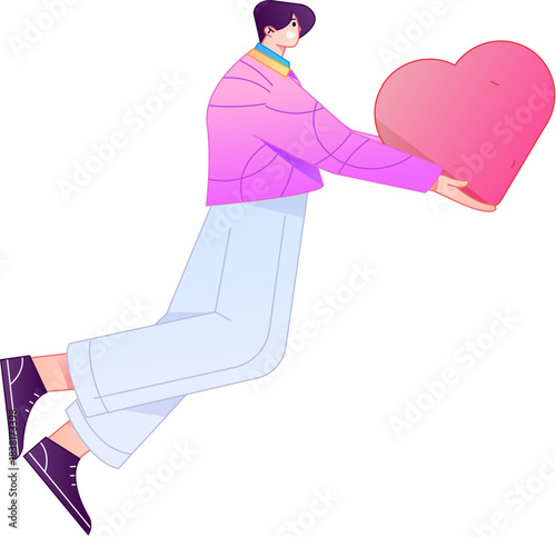 A relief illustration of a figure holding a caring hand, embodying the act of sharing affection.
