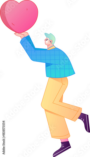 A relief illustration of a figure holding a caring hand, embodying the act of sharing affection.
